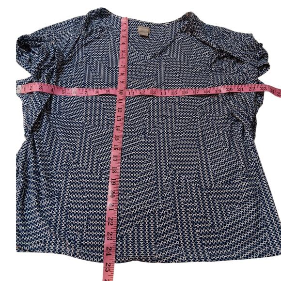 CHICO'S 3 Soft‎ Stretchy Top Shirt Blouse XL Short Sleeves Kimono Smocked V-Neck - Picture 5 of 9